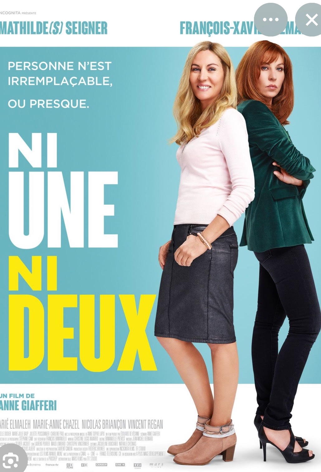 NI UNE NI DEUX Anne Giafferi 2019, Mathilde Seigner, François-Xavier Demaison (comique)@@@.jpg
